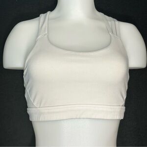 Women's M White Strappy Racerback Medium Impact Sport Bra - Athleta